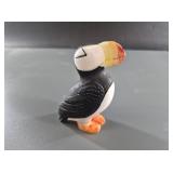 Adorable Jamie Oozeva colored ivory carved puffin
