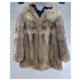 Beautiful David Green fur parka with thick fur hoo