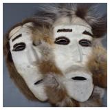 Two old Anaktuvuk Pass masks, longest is 10" with