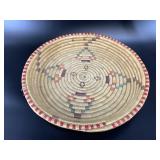 Stunning, hand woven, grass tray. With vibrant col