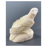 Roger Silook ivory carving of an eagle with fossil
