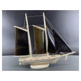 Carl Iyakitan ivory and baleen ship, baleen sails,