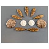 Variety of fossilized ivory pendants and platchets