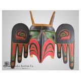 Klondike Mike Tlingit style mask, "Eagle claw", wi
