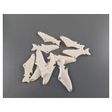 Bag of 10 bone salmon pendants