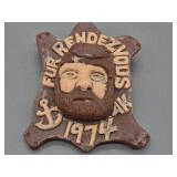 1974 Fur Rondy pin with back, in very good conditi
