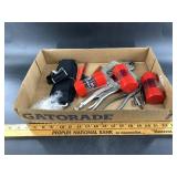 Lot with several clamps and pliers, and several sp