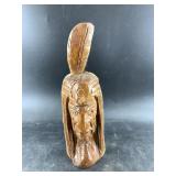 Wood bust of a Native American Chieftain 12.5"