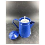Vintage enamelware coffee percolator in nearly per