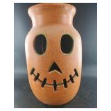 Jack-o-lantern themed milk pail, 18.5in. Tall.