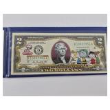 Peanuts Colorized 2013 US $2 Bill