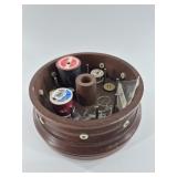 Wooden Sewing Caddy with Thread & Notions