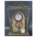 Ornate Floral Panel Quartz Mantel Clock