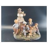 Children & Dogs Pastoral Figurine Tableau