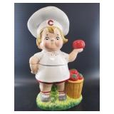 Figural Ceramic Chef Strawberry Cookie Jar