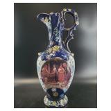 Cobalt Blue Porcelain Floral Ewer