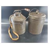 Vintage Metal Utility Containers, Pair