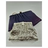 Vintage-Style Mesh & Purple Satin Evening Purses