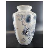 Blue & White Floral Porcelain Vase