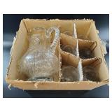 Clear Glass Pitcher & 6 Tumbler Set