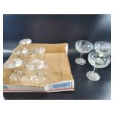 11pc Clear Glass Coupe Stemware Set