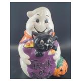 Halloween Ghost & Cat Cookie Jar