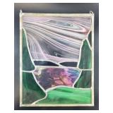 Abstract Marbled Stained Glass Panel