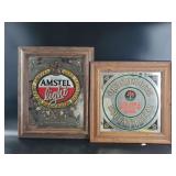 Amstel Light & Oranjeboom Framed Beer Signs