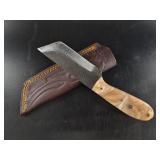 Fixed-Blade Knife w/ Decorative Handle & Sheath