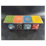 Folk Art Painted Wooden 4-Drawer Chest