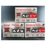 Winchester 20ga Shotshells, 3 Boxes #5 & #6