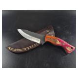 Patterned Handle Fixed-Blade Knife