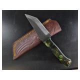 Fixed-Blade Knife with Embossed Sheath