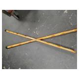 Pair of Carved Wooden Walking Sticks