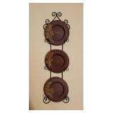 3 6in. Decorative Plates and Holder