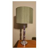 Nickel Finish Satin Shade Lamp 24in.