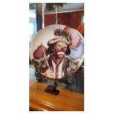 Emmet Kelly Collectors Plate And Brass Holder