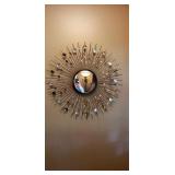 28" Sunburst Metal Sculpture Mirror