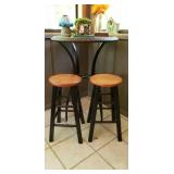 Like New Patio Bistro Table and 2 Stools