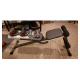 Like New Work-Out Bench, Weights, Pushups