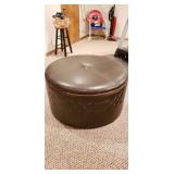 Excellent Large Leather Ottoman