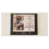 Dan Hampton Autograph in Presentation Plaque