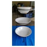 3 Tiered Designer Blue Harbor Serving Bowls