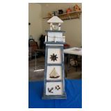 21" Wooden Lighthouse Doorfront Shelf