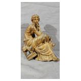 Wonderful Art Nouveau Cast Metal Statue, 7in.