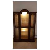 6ft. Gorgeous!! Lighted Walnut Glass Pane Curio
