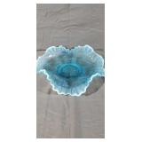 Blue Opalescent Fenton Centerpiece Bowl