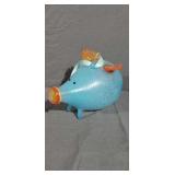Hanging Blown Glass Flying Pig 6in.