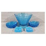 Blue Dpression Glassware Lot