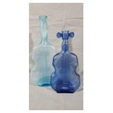 2 Early Violin Blobtop Bottles